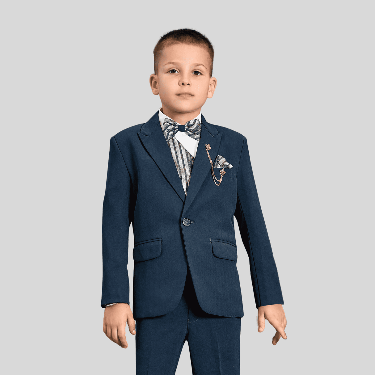 Boys Party 3 Piece Suit With Bow-Purple