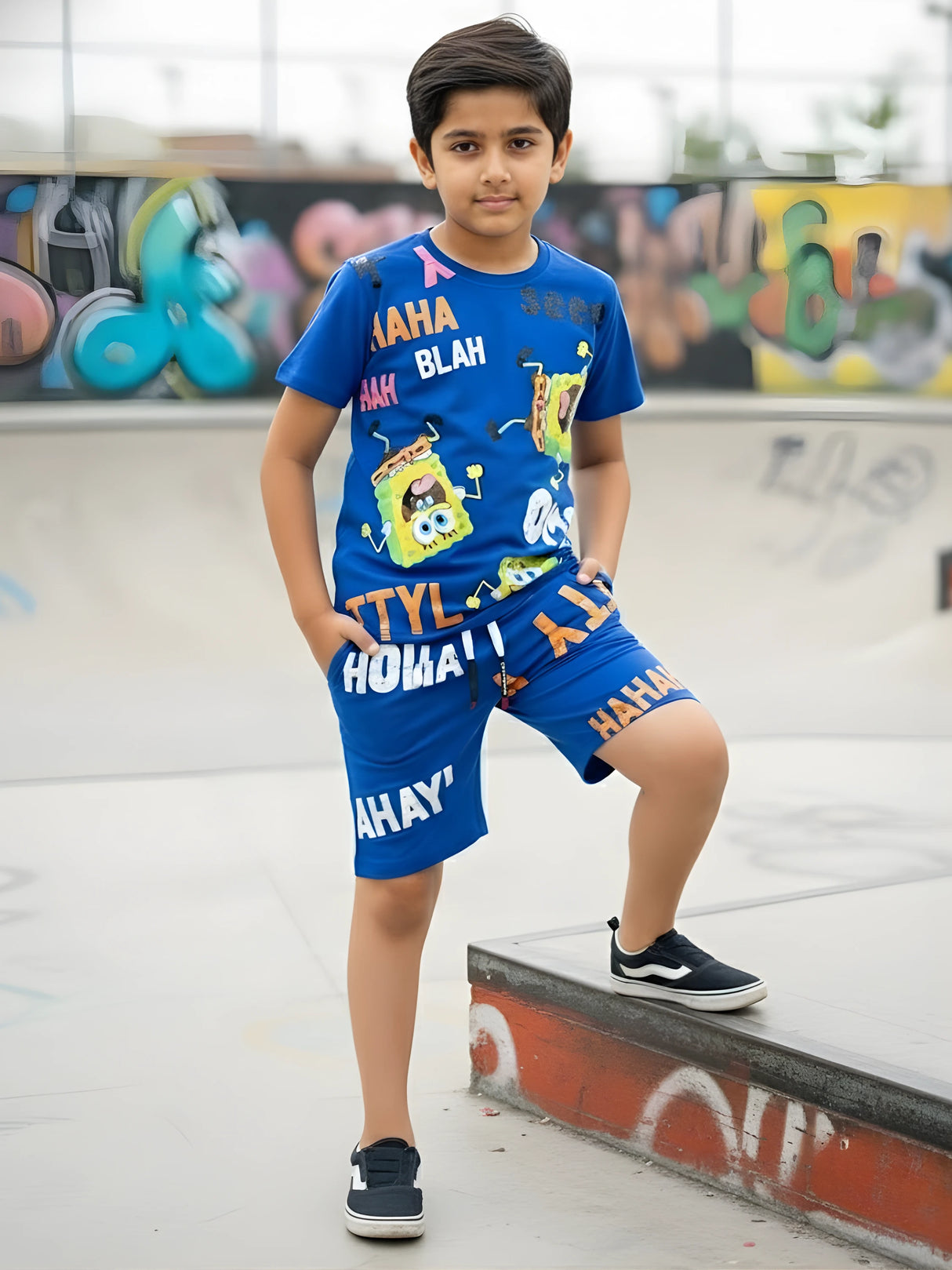 Boys’ Royal Blue SpongeBob Co-ord Set