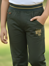 Boys' Venture Olive Green Comfort-Waist Pants
