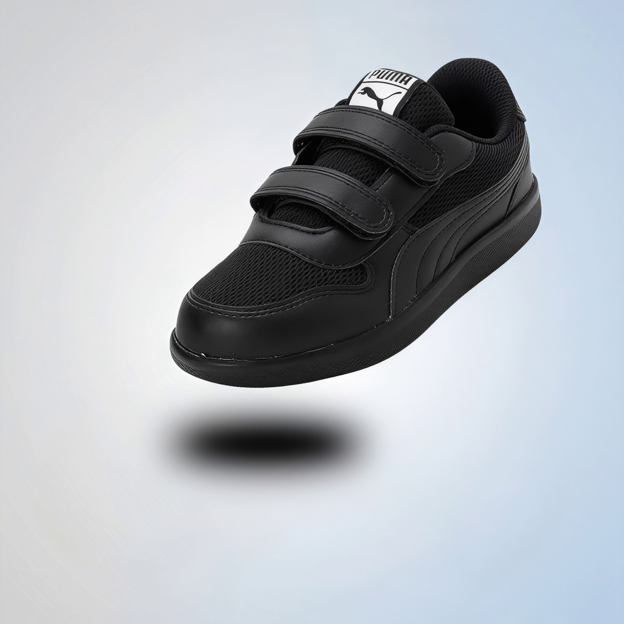 Puma Black Velcro Unisex School Shoes.