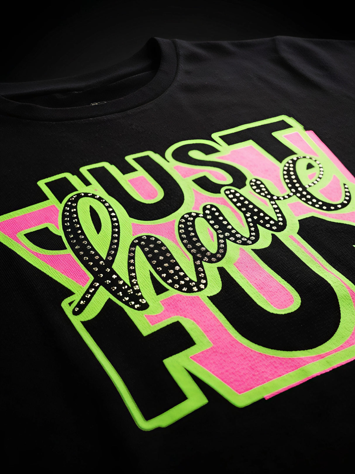 Girls' Black "Just Have Fun" Graphic Co-ord Set