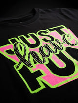 Girls' Black "Just Have Fun" Graphic Co-ord Set