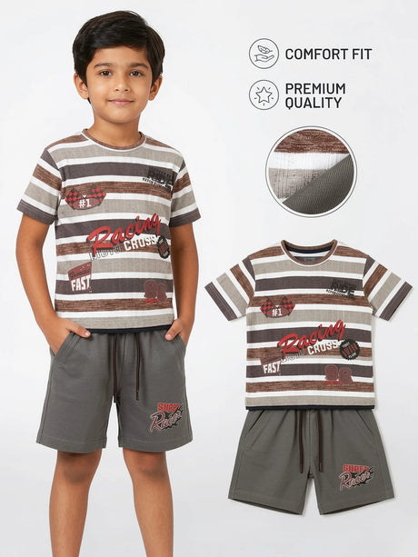 Boys' Dark Grey Racing Theme Coordinate Set