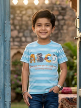 Boys Maroon Alphabet Graphic Cotton T-Shirt