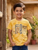 Boys Yellow Tie-Dye Graphic T-Shirt - York Best Free Print