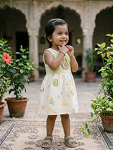 Girls' Mint Green Avo-Cat Cotton Frock