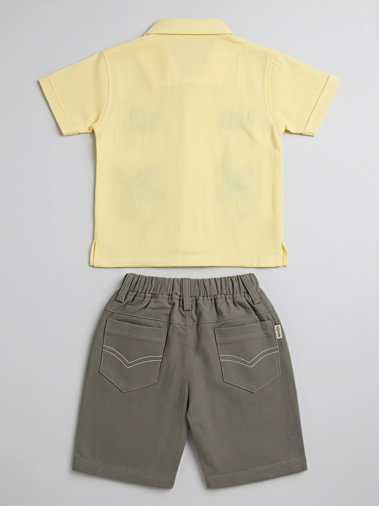 Boys Yellow Floral Embroidered Co-ord Set.