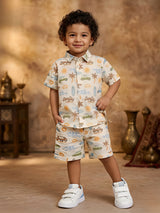 Boys Orange Beach-Themed Summer Co-ord Set