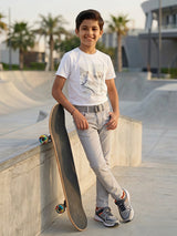 Boys' Slim Fit Stretch Jeans - Light Grey