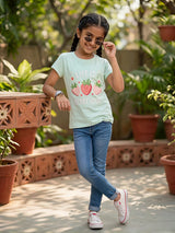 Girl's Mint Green "Life is Berry Good" Clothing Top