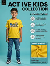 Boys Yellow Bugs Graphic Cotton T-Shirt