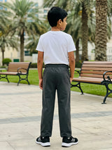 Boys Dark Grey Casual Jogger Pants