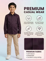 Boys Dark Purple Full Sleeve Casual Shirt.