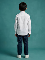 Boys Classic White Long Sleeve Casual Shirt.