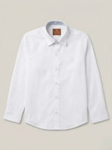 Boys Classic White Long Sleeve Casual Shirt.