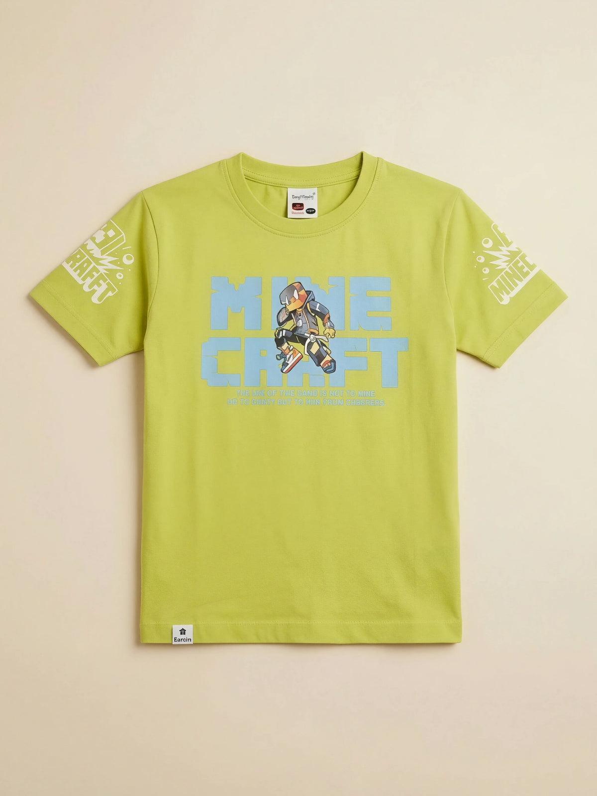 Boys Lime Green Graphic Printed Casual T-Shirt