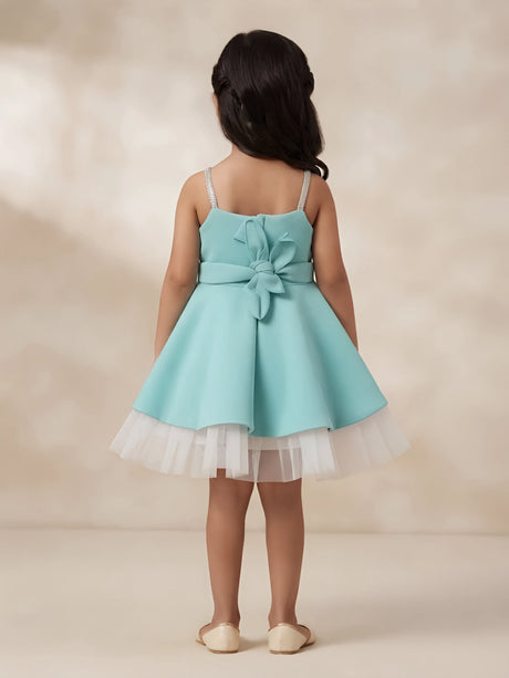 Green Bow Detailed Party Wear Frocks