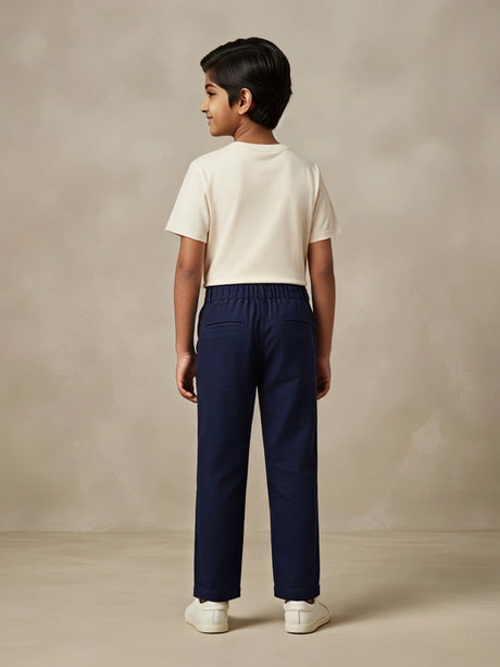 Black Cotton Blend Pant Casual Wear