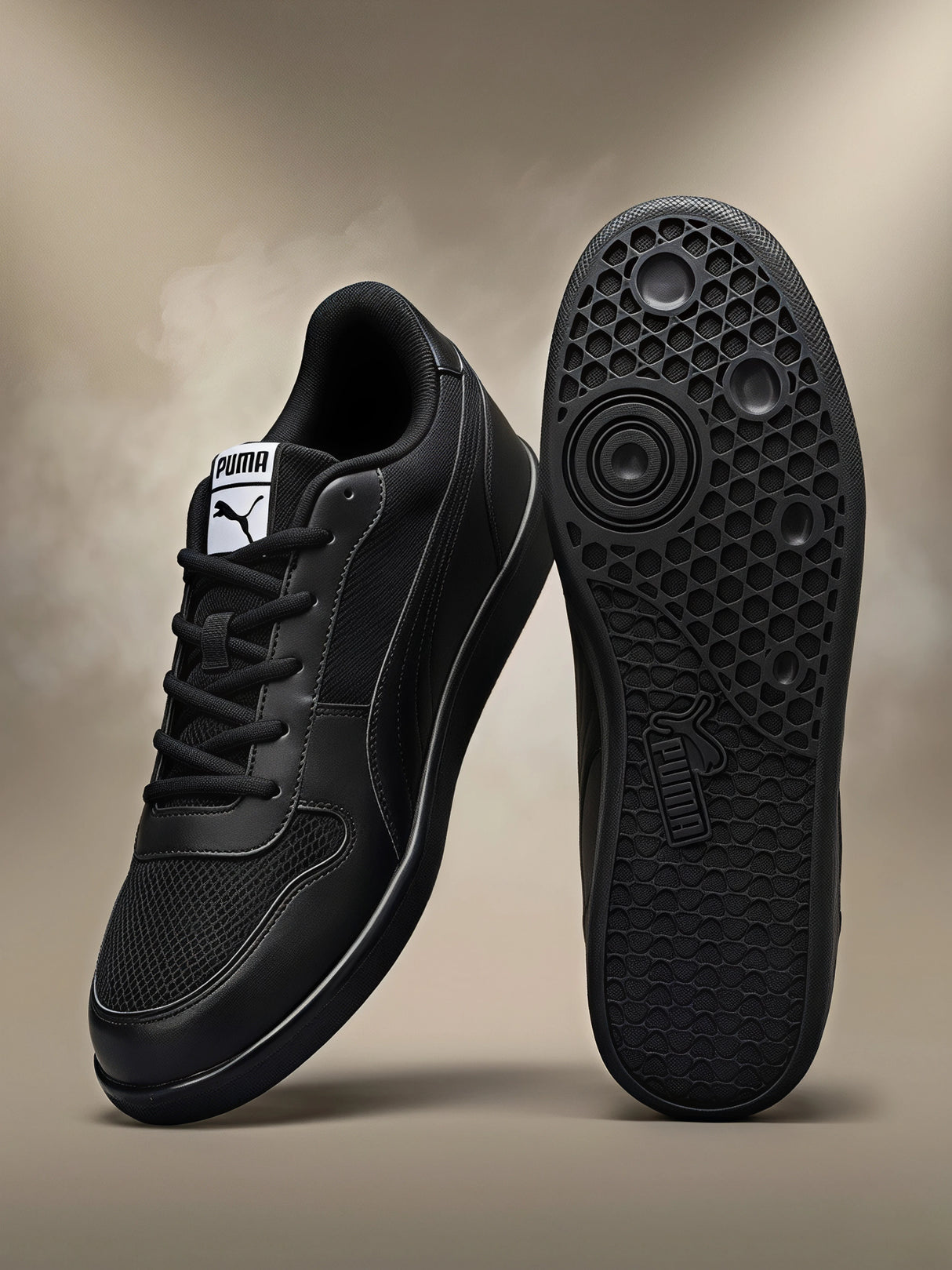 Puma Black Lace Unisex School Shoes.