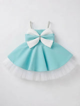 Green Bow Detailed Party Wear Frocks