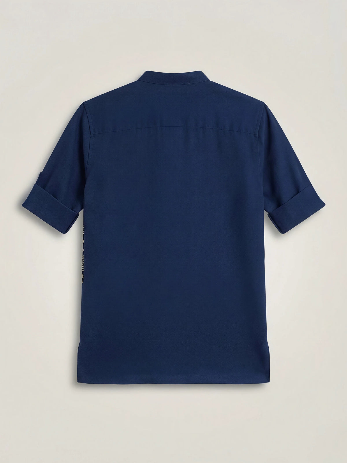 Boys Navy Blue Printed Casual Shirt.
