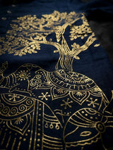 Boys Navy Blue Printed Casual Shirt.