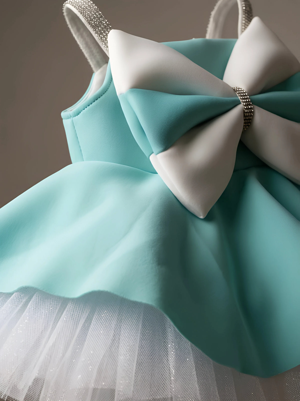 Green Bow Detailed Party Wear Frocks