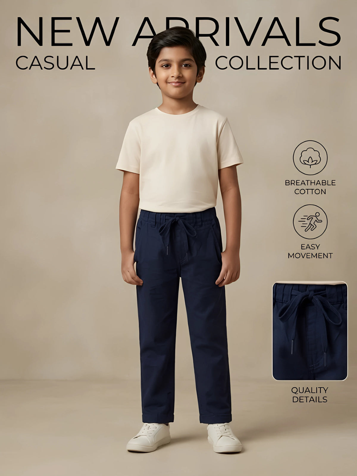 Black Cotton Blend Pant Casual Wear