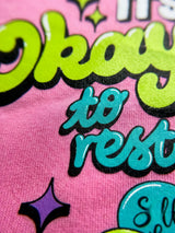 Pink Graphic Print Sweatshirt Girls Coordinate Set