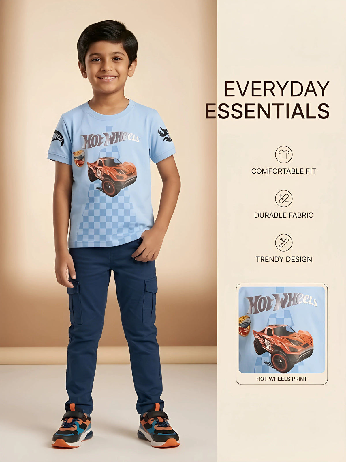 Boys Light Blue Casual T-Shirt - Everyday Streetwear Tee