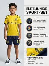 Boys Yellow Football Sports Coordinate Set - Pro Style Jersey & Shorts