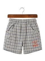 Boys Space Theme Grey Cotton T-shirt and Checkered Shorts Set