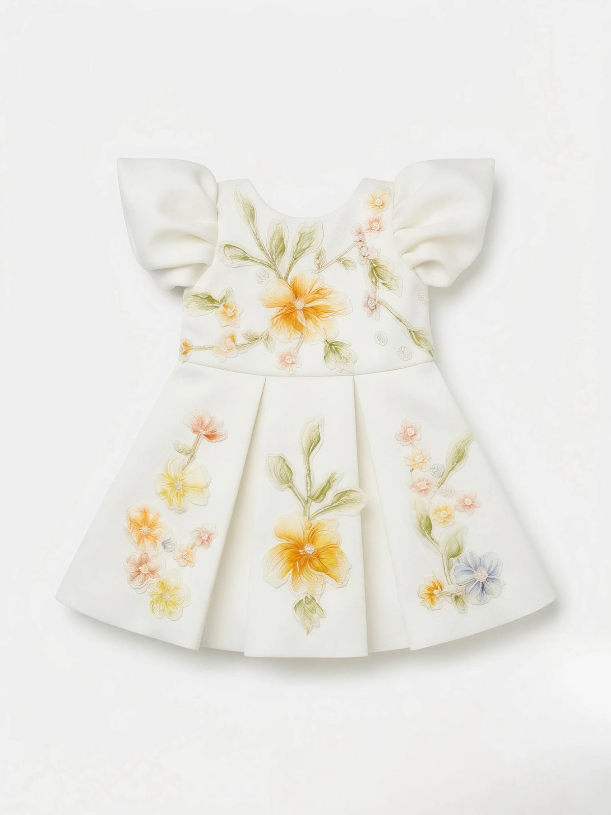 White Floral Embroidered Frocks for Festive Ethnic Wear