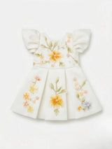 White Floral Embroidered Frocks for Festive Ethnic Wear