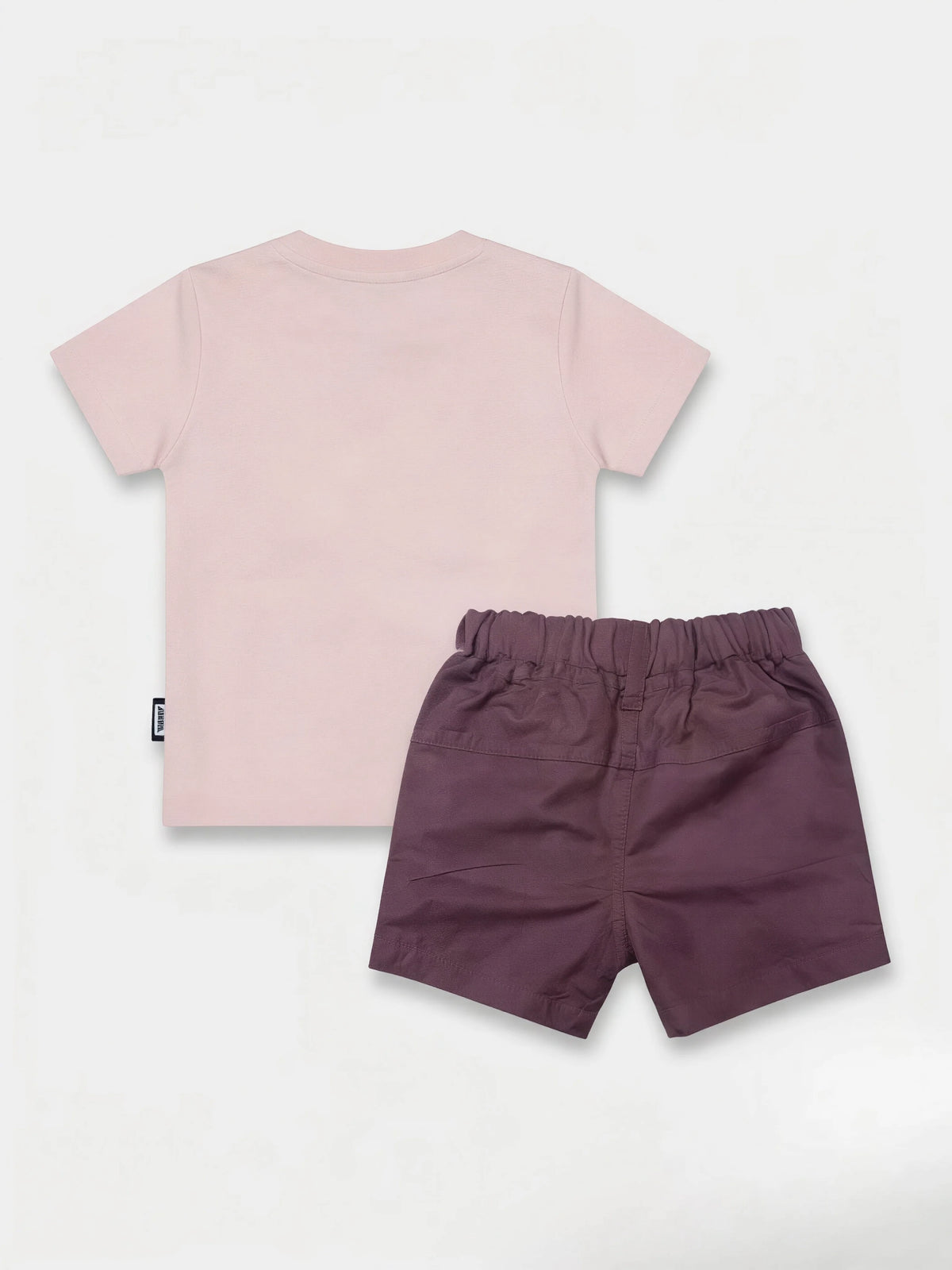 Peach Graphic Print T-Shirt Shorts Boys Coordinate Set