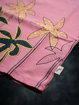 Girls Pink Tropical Palm Print Boxy Tee