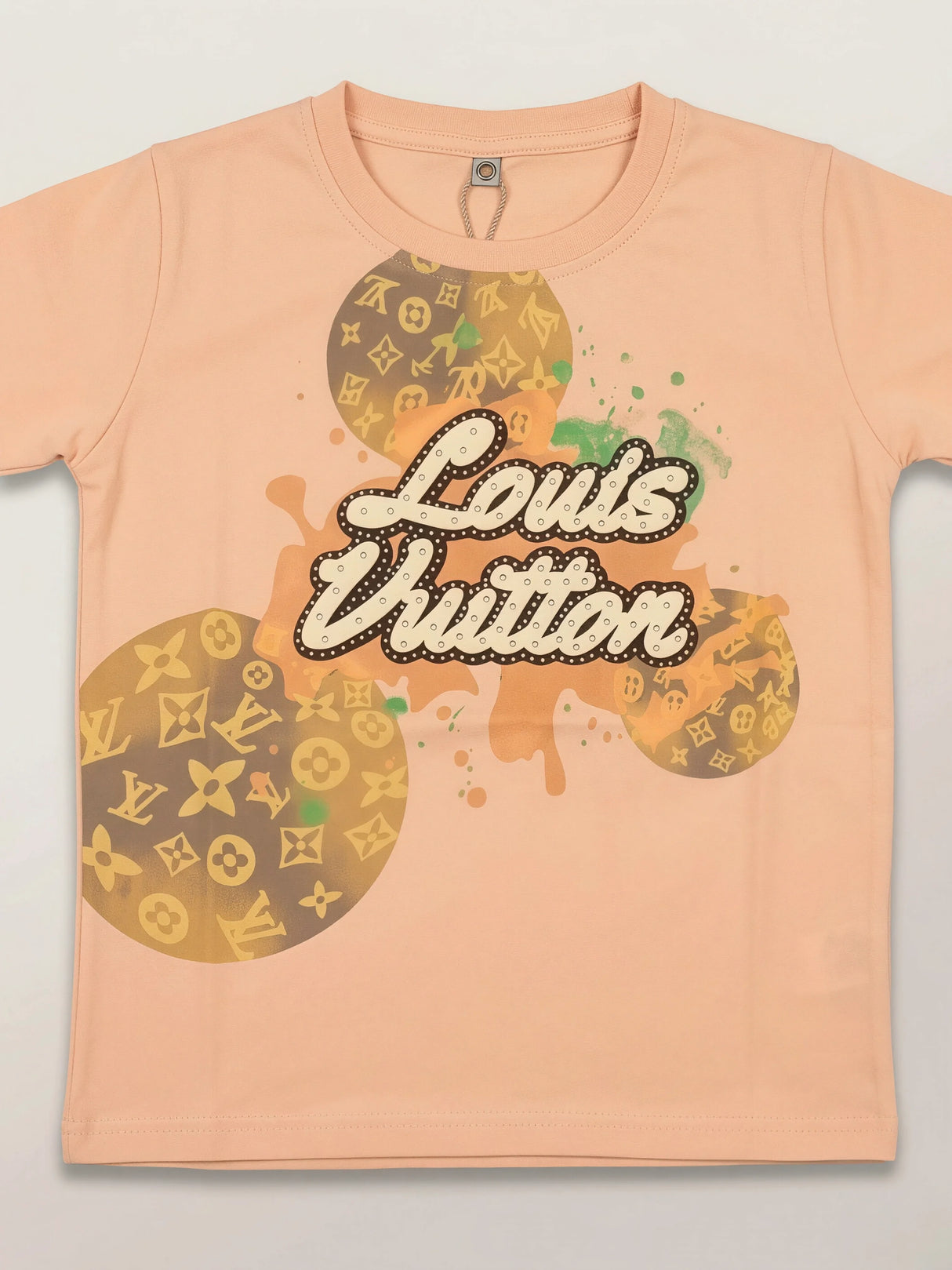 Boys Peach Louis Vuitton Graphic Print T-Shirt