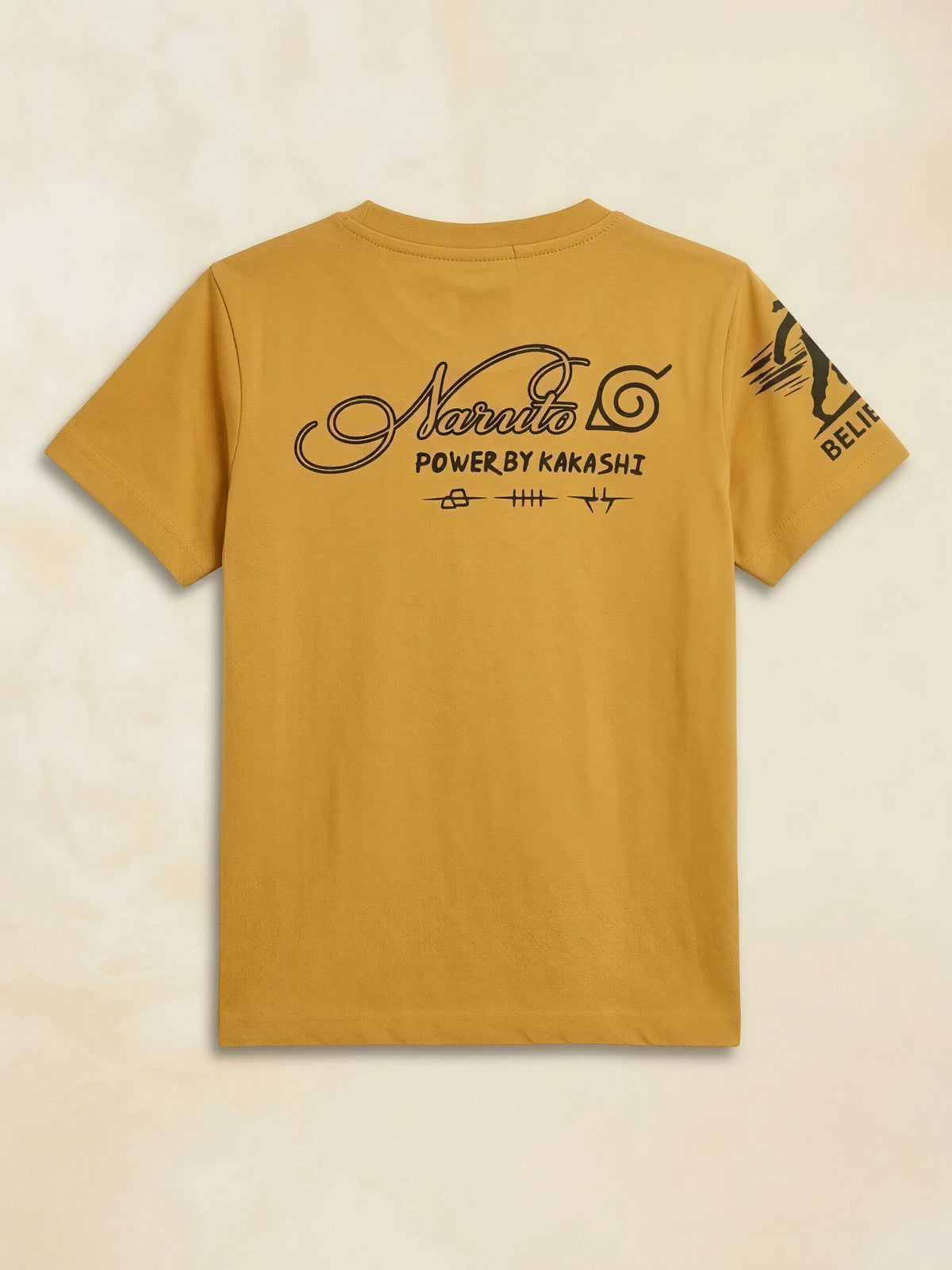 Boys Yellow Naruto Graphic Print T-Shirt
