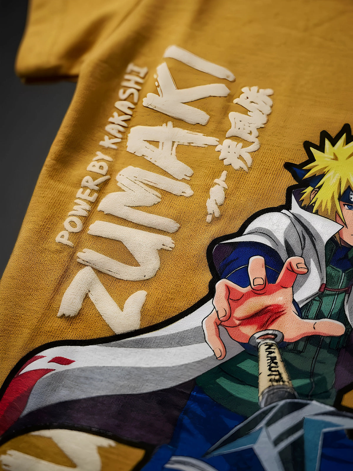 Boys Yellow Naruto Graphic Print T-Shirt