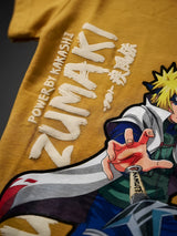 Boys Yellow Naruto Graphic Print T-Shirt