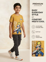 Boys Yellow Naruto Graphic Print T-Shirt