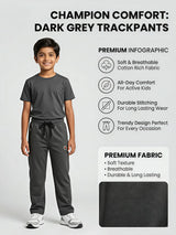 Boys Dark Grey Casual Jogger Pants