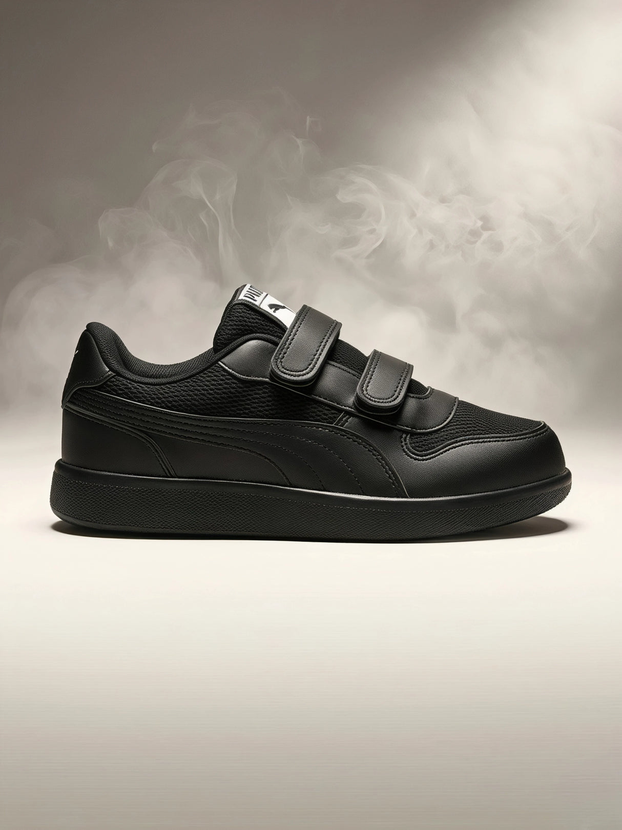 Puma Black Velcro Unisex School Shoes.
