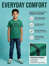 Boys Green Graphic Print Crew Neck T-Shirt