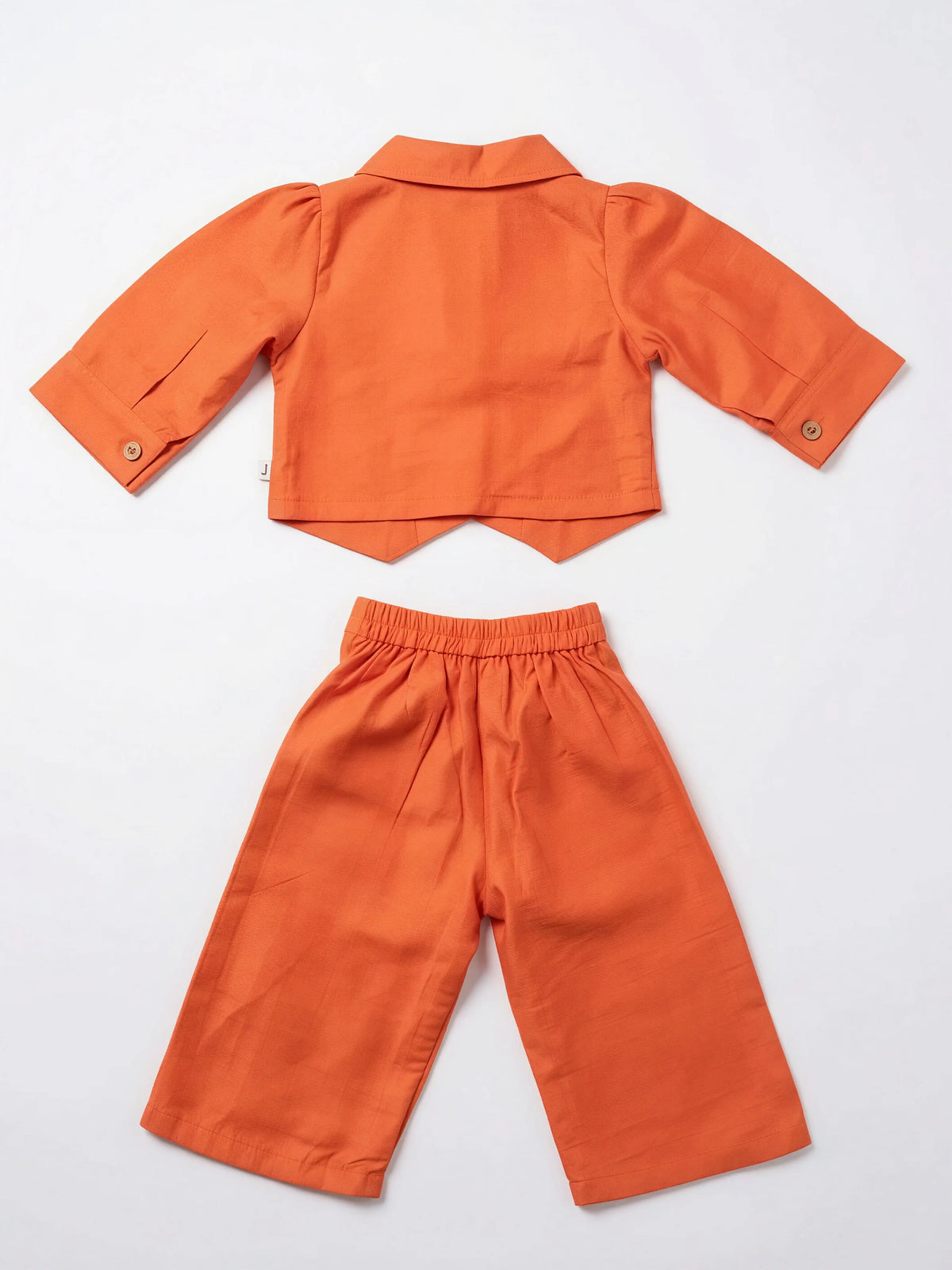 Orange Patchwork Design Palazzo Set with Jacket