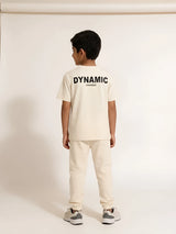 Boys Cream Ronaldo Graphic Print T-Shirt
