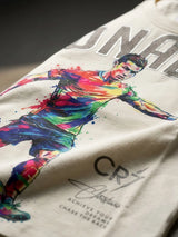 Boys Cream Ronaldo Graphic Print T-Shirt
