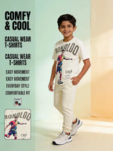 Boys Cream Ronaldo Graphic Print T-Shirt