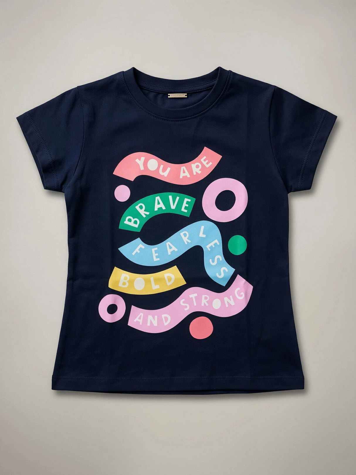 Empower Graphic Crew Neck Daily Wear for Girls - Navy Blue