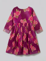 Girls Purple Floral Printed Sharara Set.